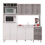 مطبخ-ام دي اف-160×210سم-بني و رمادي-HMK47