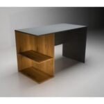 مكتب اداري-إم دي إف-75x100cm-رمادي و بني -HM-89