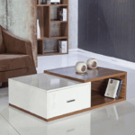 ترابيزة قهوة-100×60سم-ام دي اف-أبيض وبني-CT6