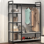 دولاب-خشب ام دي اف و حديد-اسود-180سم*50سم-120