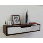 رف معلق مصنوع من خشب ام دي اف يحتوي علي 2 درج