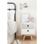 كومود -كونتر-40×60سم-أبيض و رمادي-E1D41