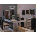 غرفة سفرة كاملة -خشب زان و كونتر-بيج و بني غامق-HMK12